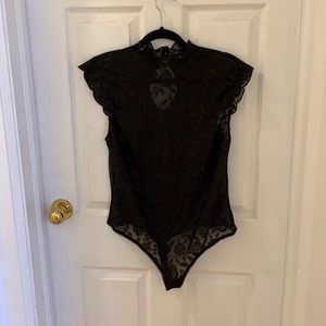 2/$15 Black Lace Bodysuit